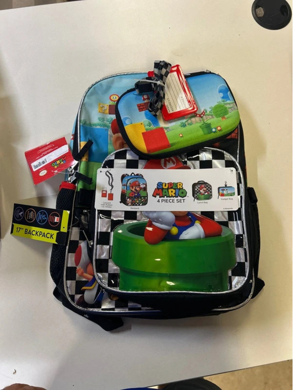 Super Mario backpack new four piece set